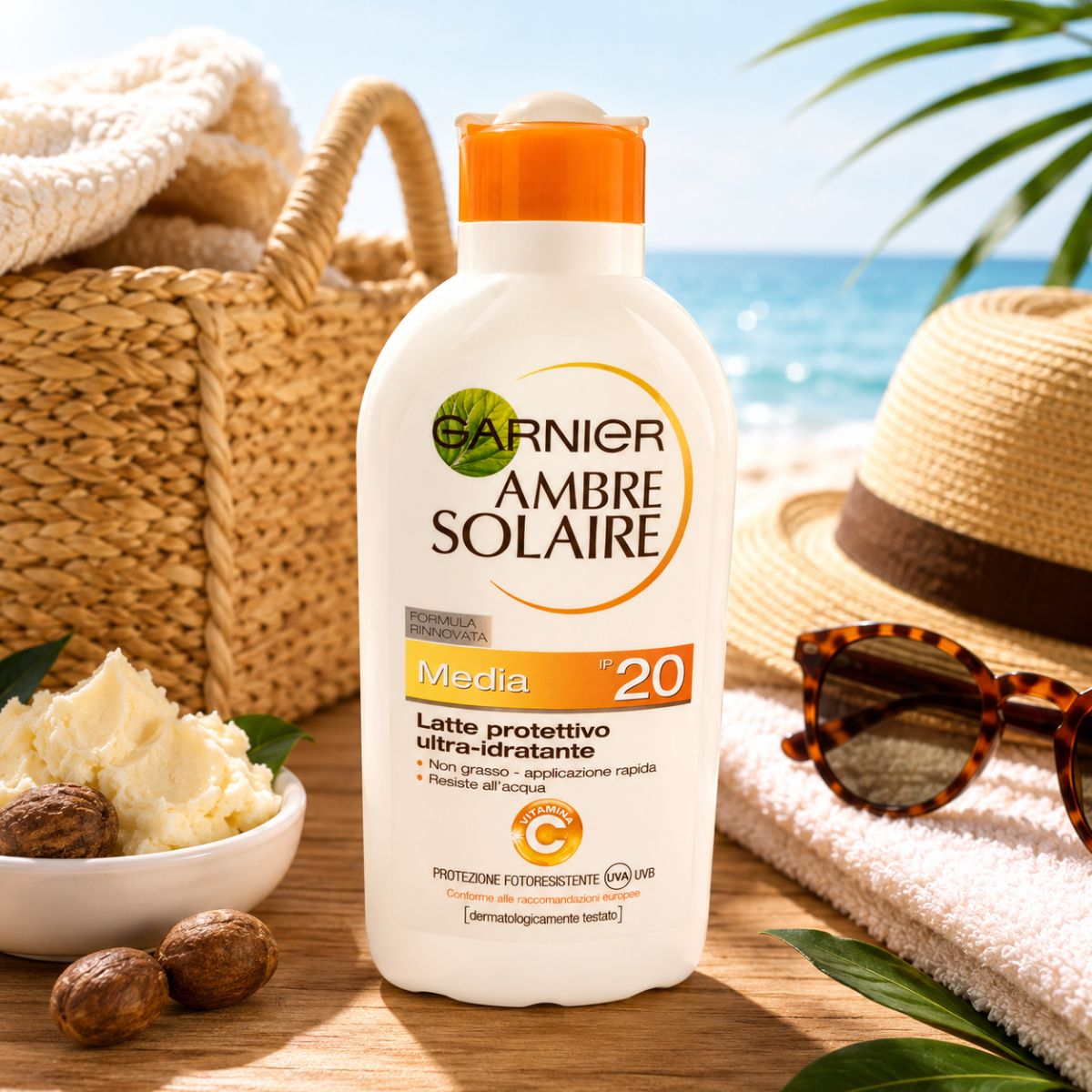 GARNIER AMBRE SOLAIRE LATTE PROTETTIVO ULTRA-IDRATANTE SPF 20 - Con Vitamina C 200ml