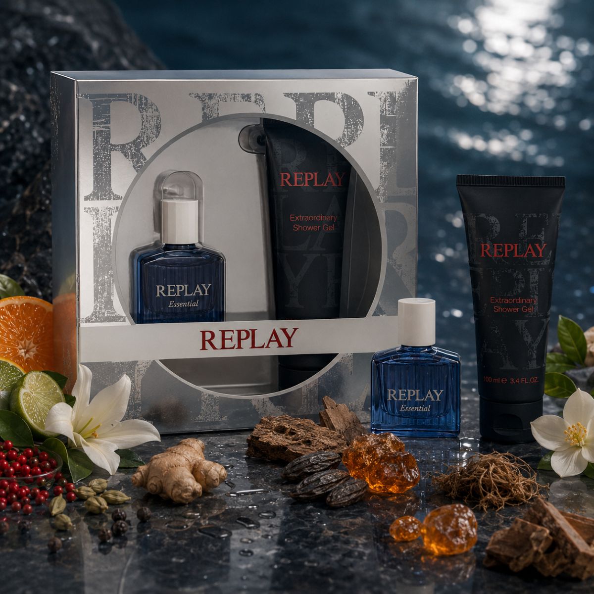 REPLAY ESSENTIAL - Set Regalo Uomo Edt 30ml + Gel Doccia 100ml - Liquidò