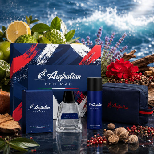 AUSTRALIAN FOR MAN - Uomo Eau de Toilette 100 ml + Deo 150 ml + Borsello - Liquidò
