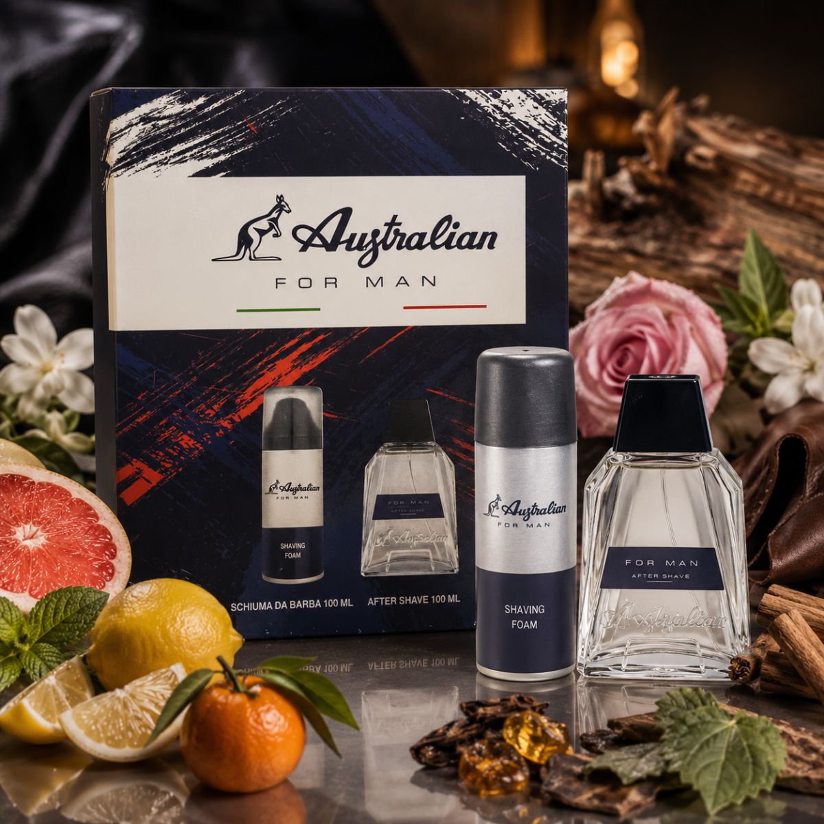 AUSTRALIAN FOR MAN SET - Uomo After Shave 100 ml + Schiuma Da Barba 100ml - Liquidò
