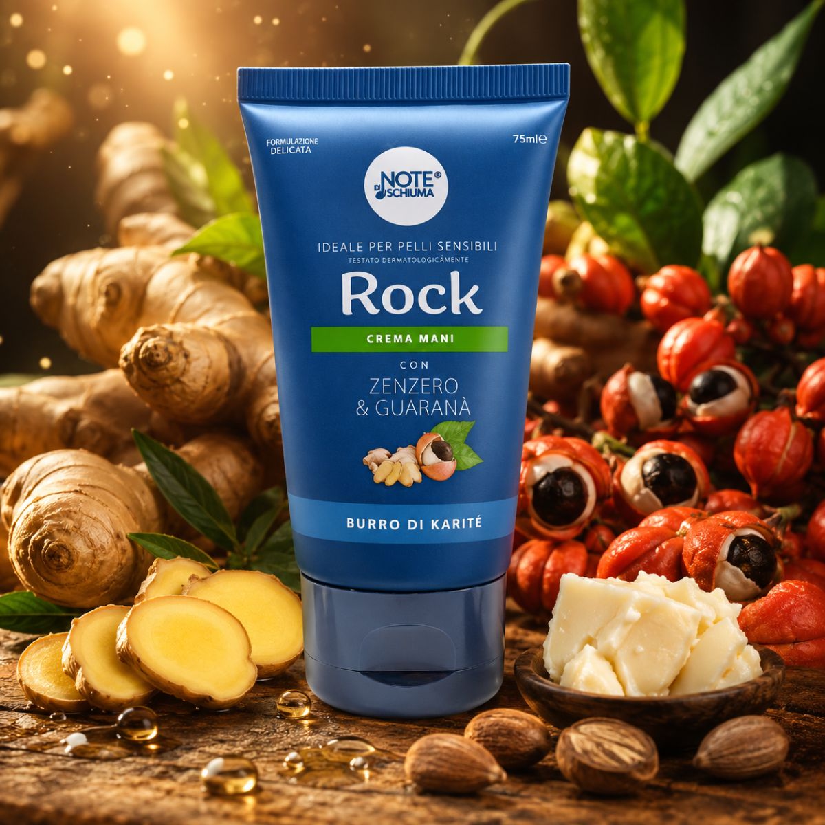 NOTE DI SCHIUMA ROCK CREMA MANI ZENZERO & GUARANÁ - Nutriente 75ml