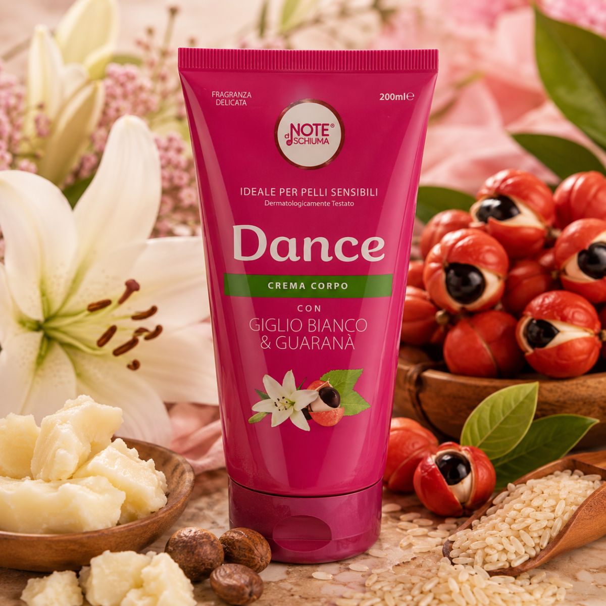 NOTE DI SCHIUMA ROCK CREMA CORPO GIGLIO BIANCO & GUARANÁ- Nutriente 200ml