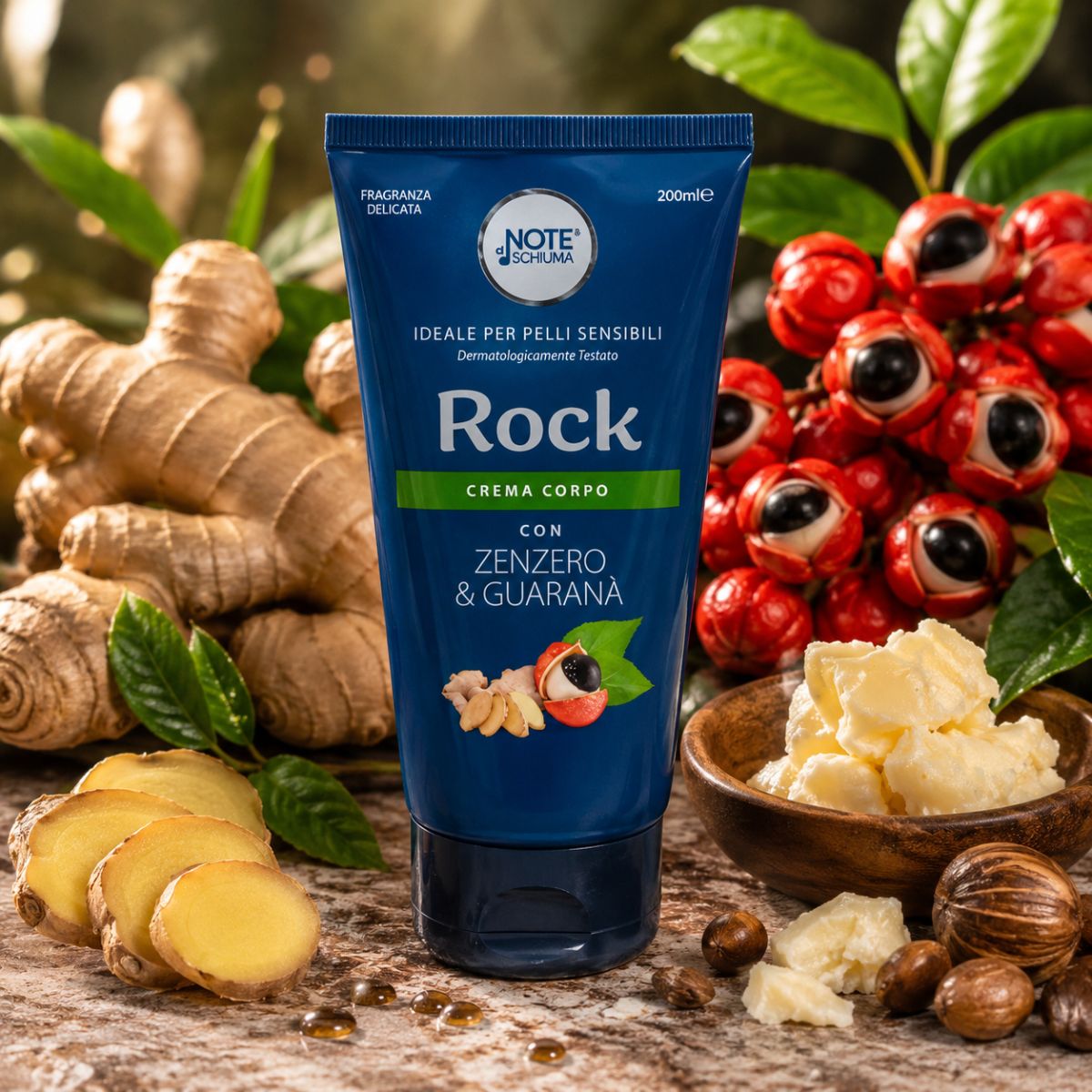 NOTE DI SCHIUMA ROCK CREMA CORPO ZENZERO & GUARANÁ - Nutriente 200ml