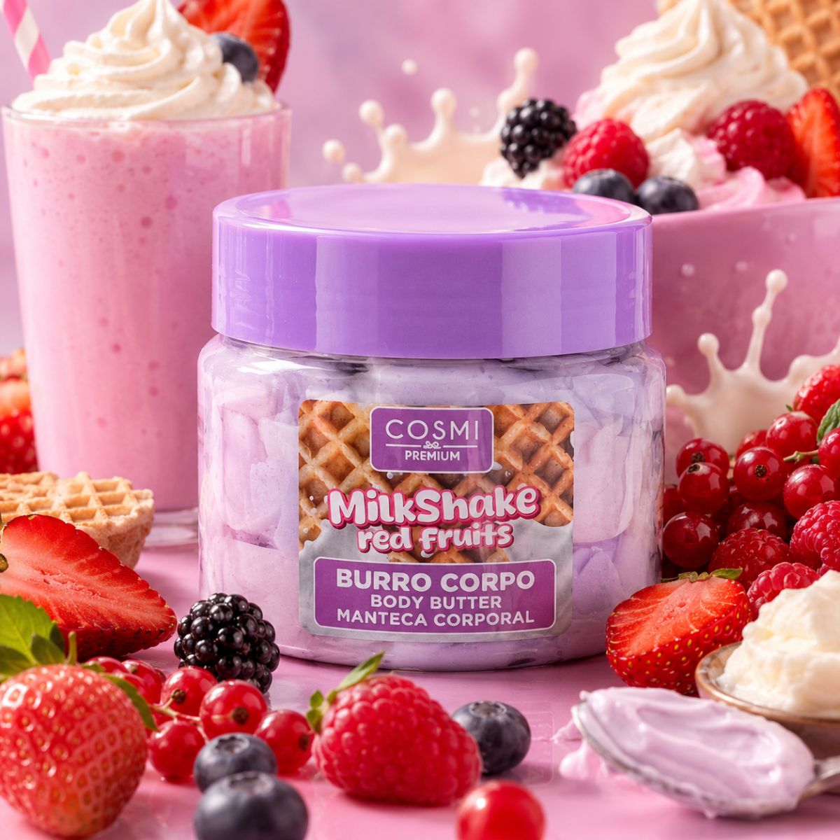 COSMI MILKSHAKE RED FRUITS BURRO CORPO - 100ml