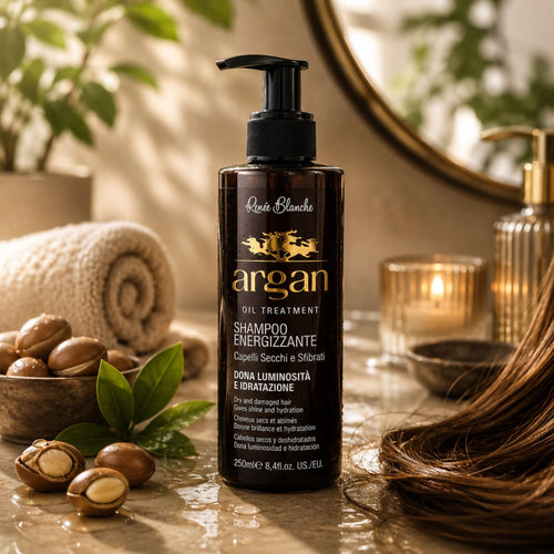 RENEE' BLANCHE ARGAN OIL TREATMENT SHAMPOO ENERGIZZANTE - Capelli Secchi e Sfibrati, Dona Luminosità e Idratazione 250ml - Liquidò