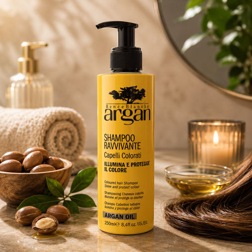 RENEE' BLANCHE ARGAN SHAMPOO RAVVIVANTE CAPELLI COLORATI - Illumina e Protegge Il Colore 250ml - Liquidò