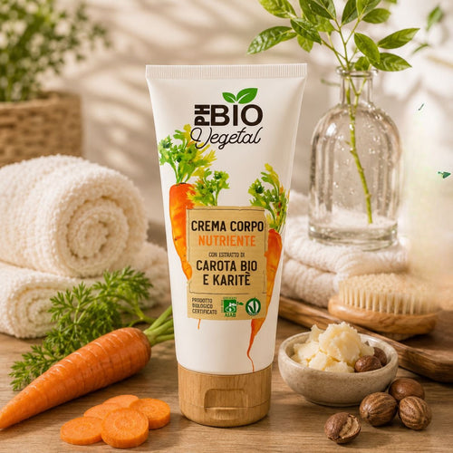 PH BIO VEGETAL CREMA CORPO NUTRIENTE CON ESTRATTO DI CAROTA BIO E KARITÉ - 200ml - Liquidò