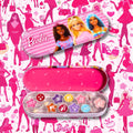 BARBIE MAKE UP TIN - 5 Ombretti in Polvere, 5 Lucidalabbra e 2 Applicatori