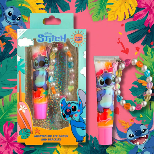 DISNEY STITCH MULTICOLOR LIP GLOSS AND BRACELET - Lip Gloss + Braccialetto Con Perline - Liquidò