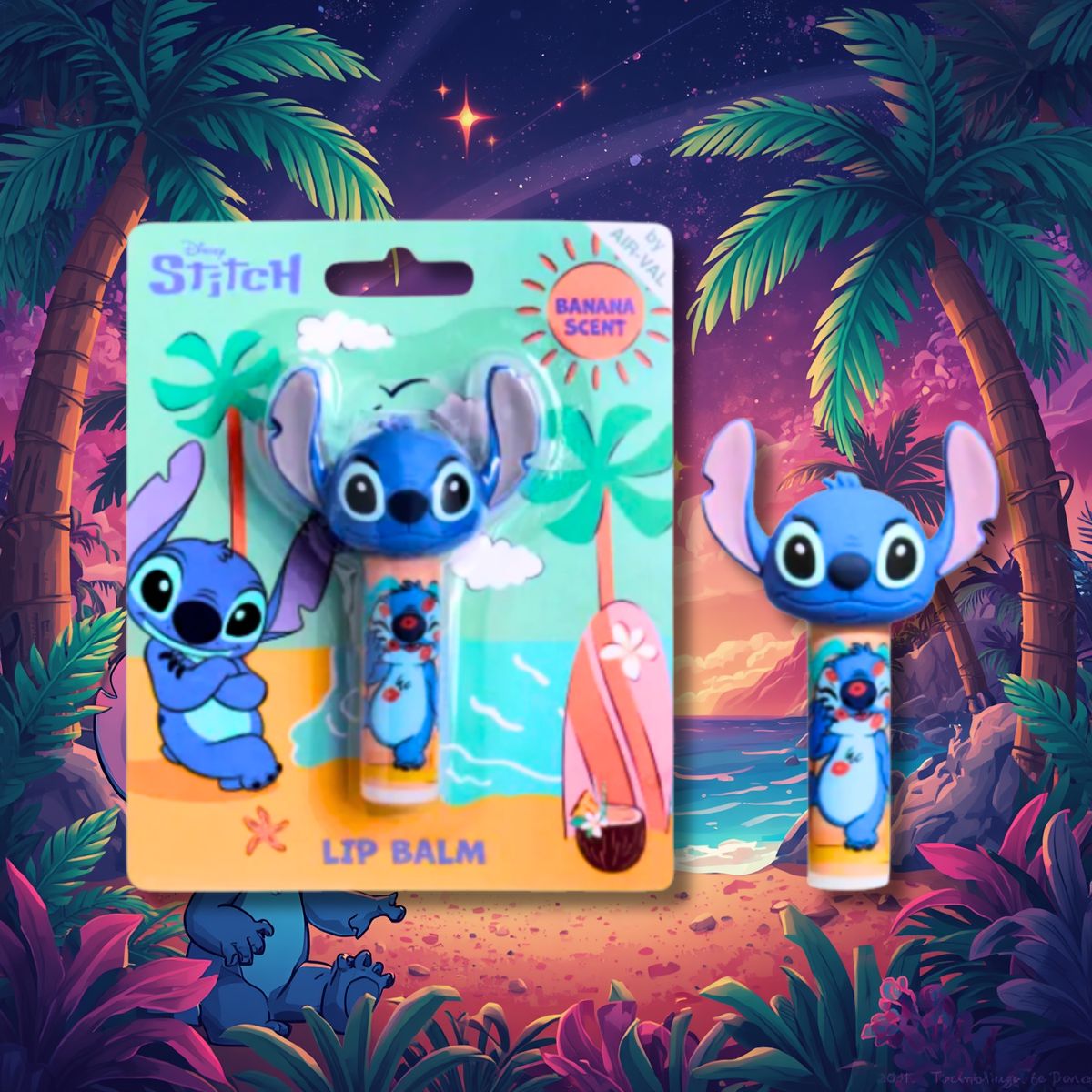 DISNEY STITCH LIP BALM 3D TOPPER BANANA SCENT - BALSAMO LABBRA 4,5g