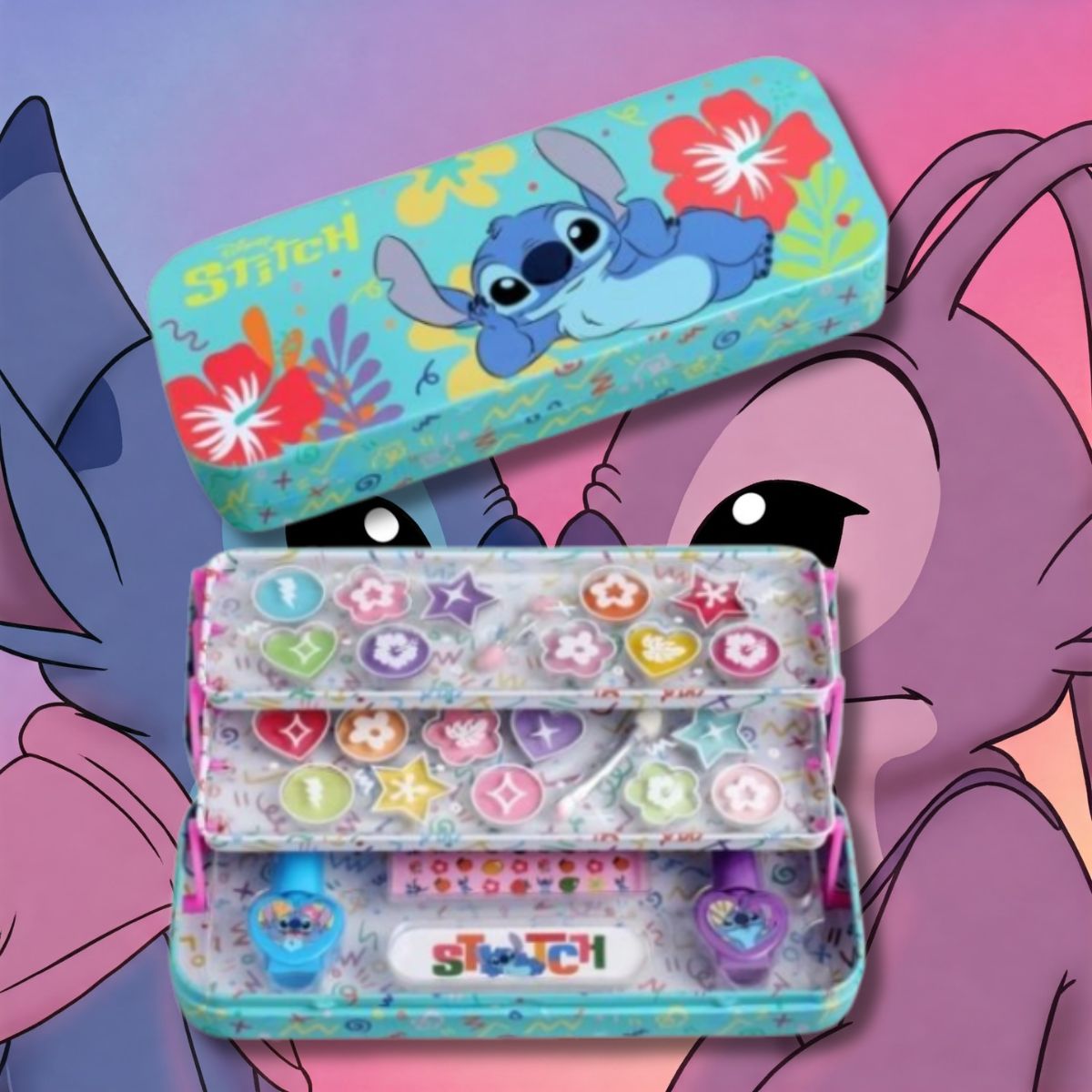 DISNEY STITCH MAKE UP TIN - 3 Vassoi Pieghevoli