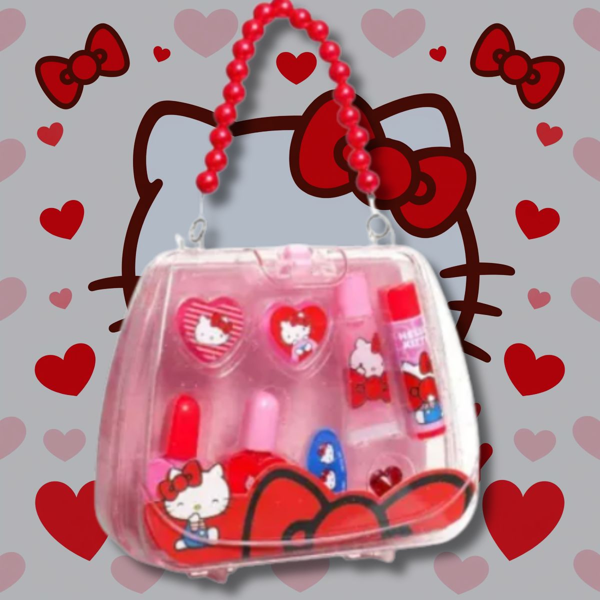 HELLO KITTY COMPACT MAKEUP BAG - Beauty Case con Set Trucchi Bambina Sanrio