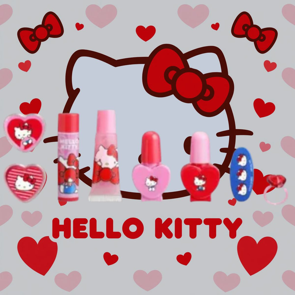HELLO KITTY COMPACT MAKEUP BAG - Beauty Case con Set Trucchi Bambina Sanrio