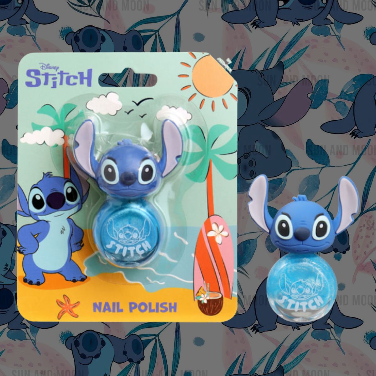 DISNEY STITCH SMALTO UNGHIE 3D AZZURRO GLITTERATO - Disney Lilo & Stitch Beauty