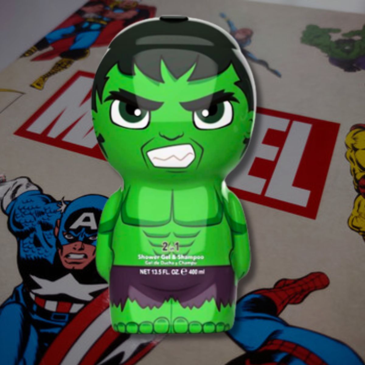 MARVEL AVENGERS HULK GEL DOCCIA & SHAMPOO 2in1 - Flacone Collezionabile Hulk 400ml