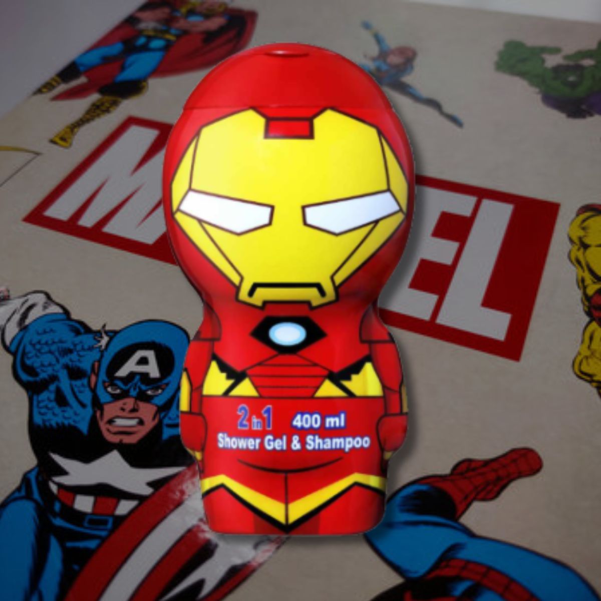 MARVEL AVENGERS IRON MAN GEL DOCCIA & SHAMPOO 2in1 - Flacone Collezionabile Iron Man 400ml