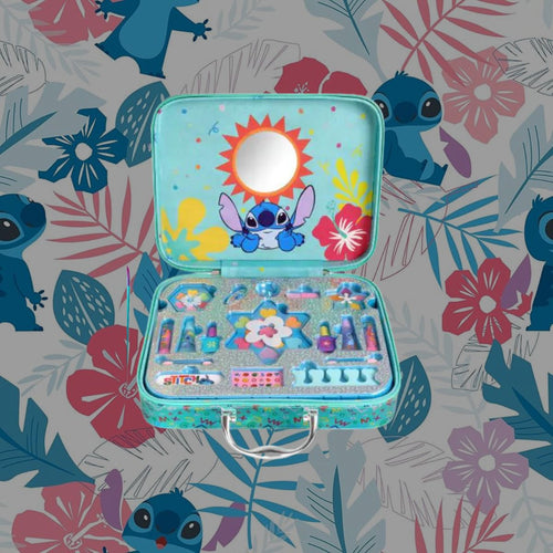 DISNEY STITCH SQUARE BEAUTY CASE MAKE-UP BAMBINA - Valigetta Trucchi Completa Disney Lilo & Stitch - Liquidò