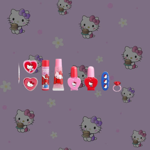 HELLO KITTY COMPACT MAKEUP BAG - Beauty Case con Set Trucchi Bambina Sanrio - Liquidò