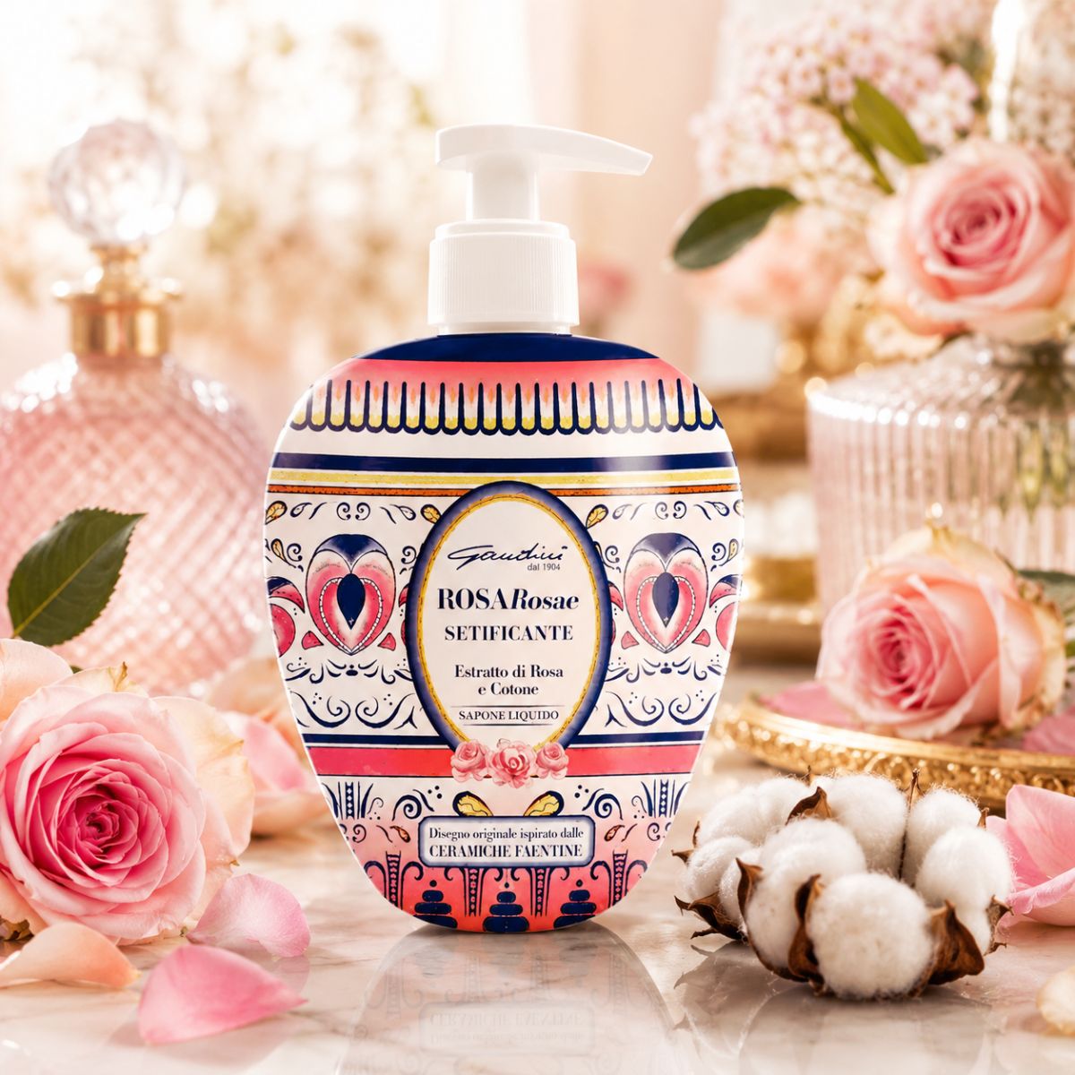 GANDINI - Sapone liquido 500ml setificante alla rosa