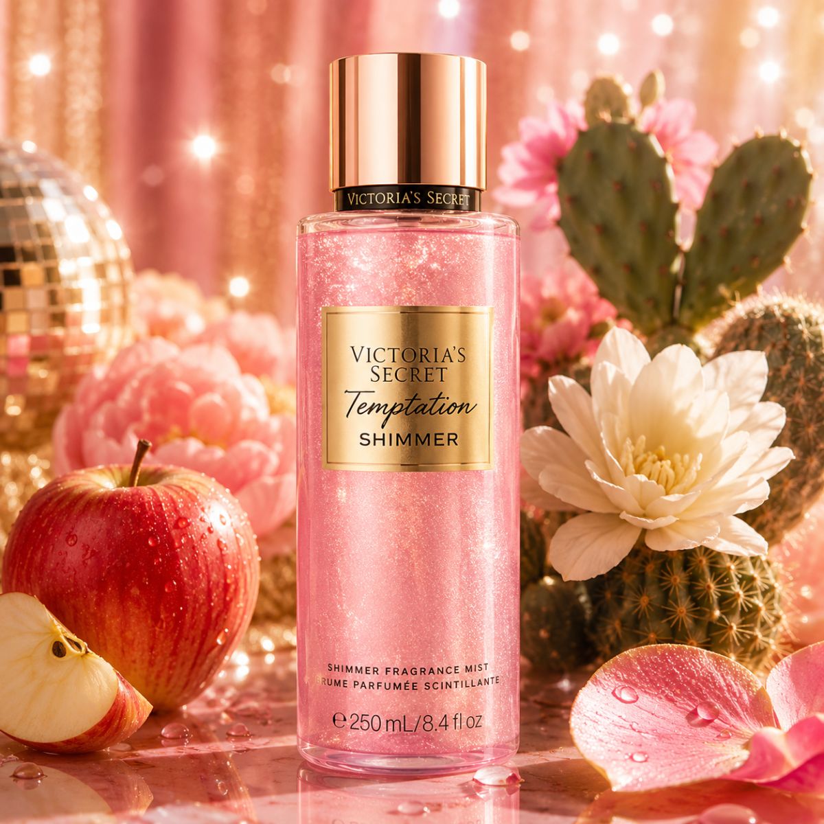 VICTORIA SECRET'S TEMPTATION SHIMMER BODY MIST - Profumo Corpo Con Glitter 250ml