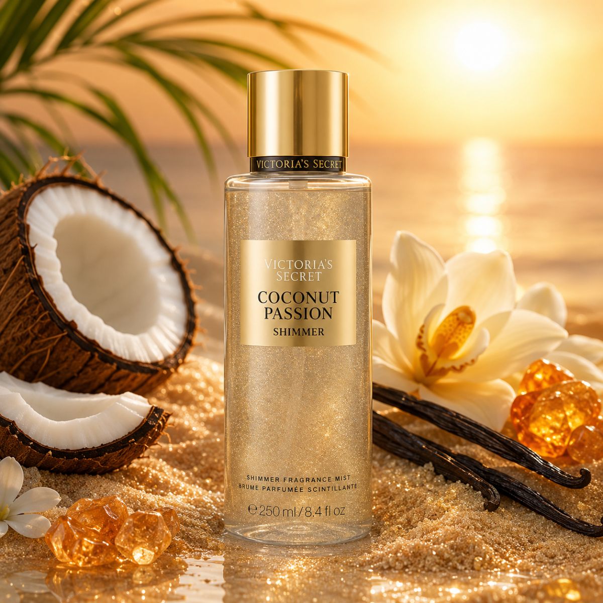 VICTORIA SECRET'S COCONUT PASSION SHIMMER BODY MIST - Profumo Corpo Con Glitter 250ml