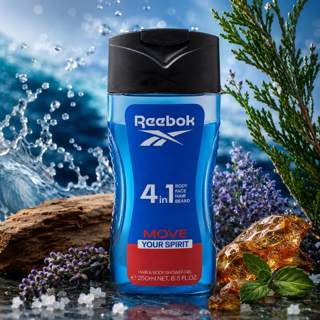 REEBOK MOVE YOUR SPIRIT 4in1 -  Gel Doccia Uomo 250 ml