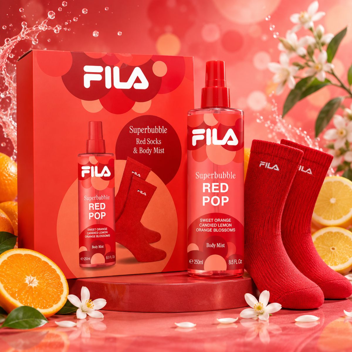 FILA SUPERBUBBLE RED COFANETTO DONNA - Body Mist 250ml + Calze Fila