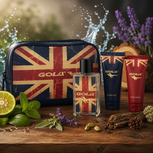 GOLA CLASSIC UNION JACK WASH BAG SET - Eau De Toilette Uomo 75ml + Shower Gel 50ml + Crema Idratante 50ml - Liquidò