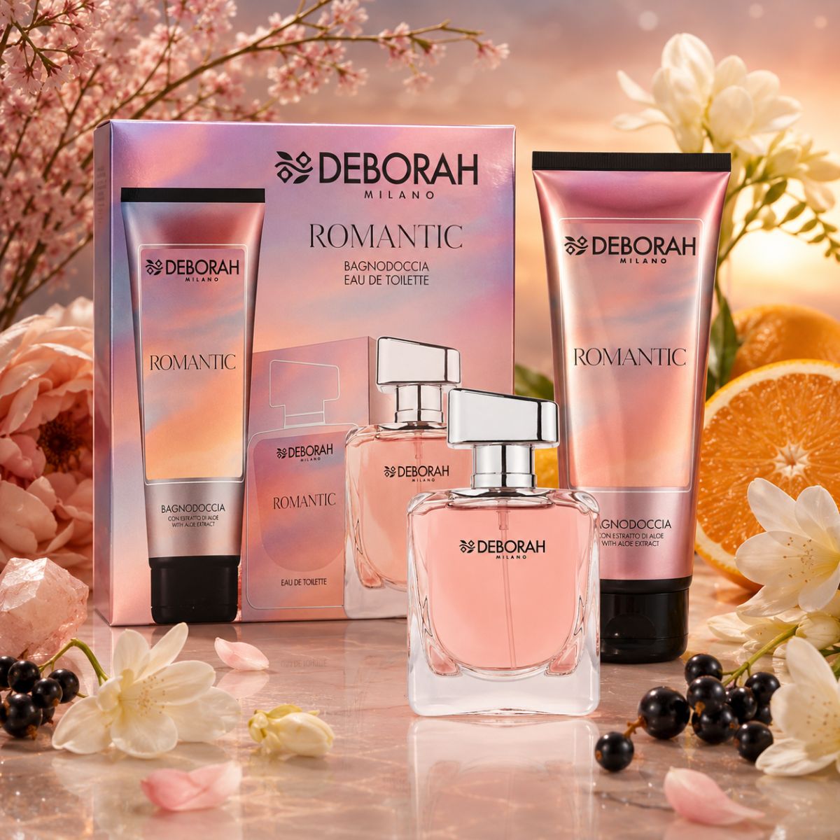DEBORAH MILANO ROMANTIC GIFT SET DONNA - Eau de Toilette 100 ml + Bagnodoccia 250 ml