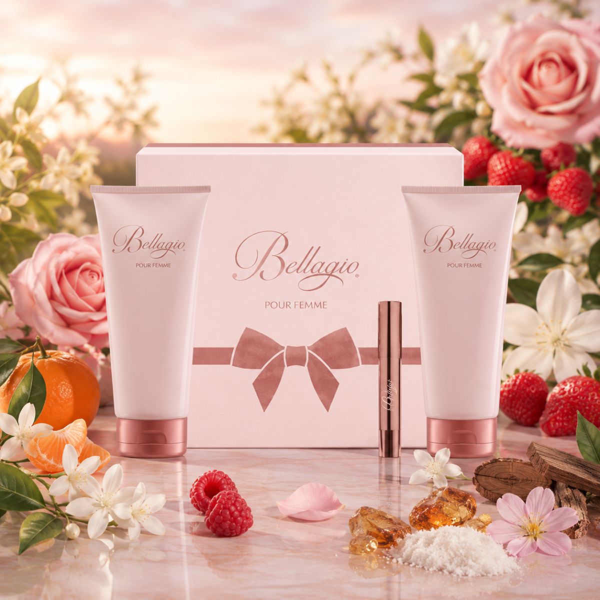 BELLAGIO POUR FEMME | Confezione Regalo - Shower Gel 200ml + Body Lotion 200ml + Perfum Pencil 3.2ml