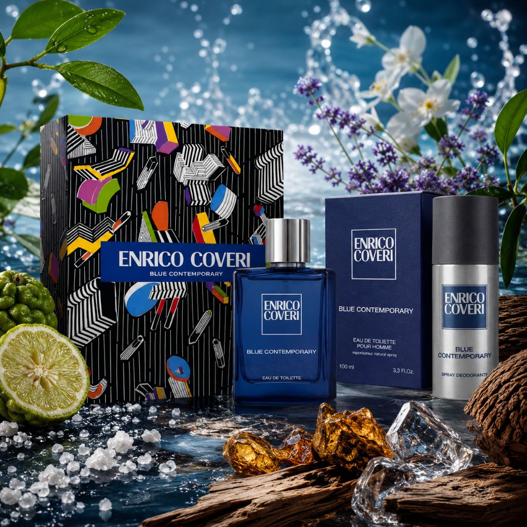 ENRICO COVERI - Cofanetto Blue Contemporary Pour Homme con Eau de Toilette 100ml e Deo 150ml - Liquidò