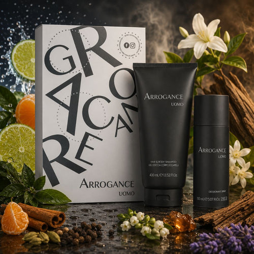 ARROGANCE UOMO COFANETTO - Hair Body Shampoo 400ml + Deodorante Spray 150ml - Liquidò