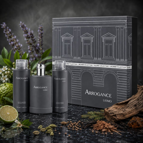 ARROGANCE UOMO MILANO COLLECTION COFANETTO - Eau de Toilette 50 ml + 2 Doccia Shampoo 100 ml - Liquidò
