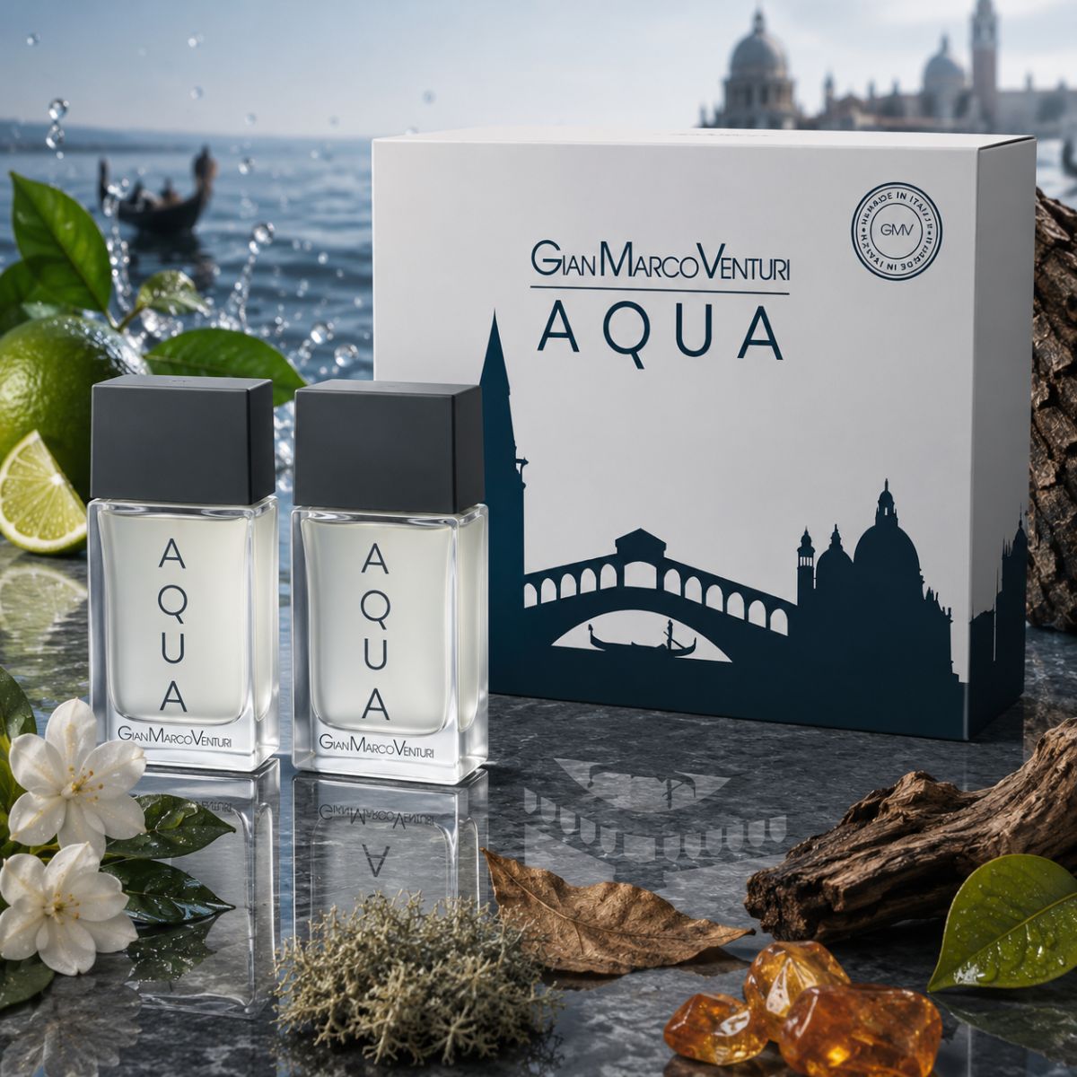 GIAN MARCO VENTURI AQUA COFANETTO UOMO - Eau de Toilette 100 ml + After Shave 100 ml