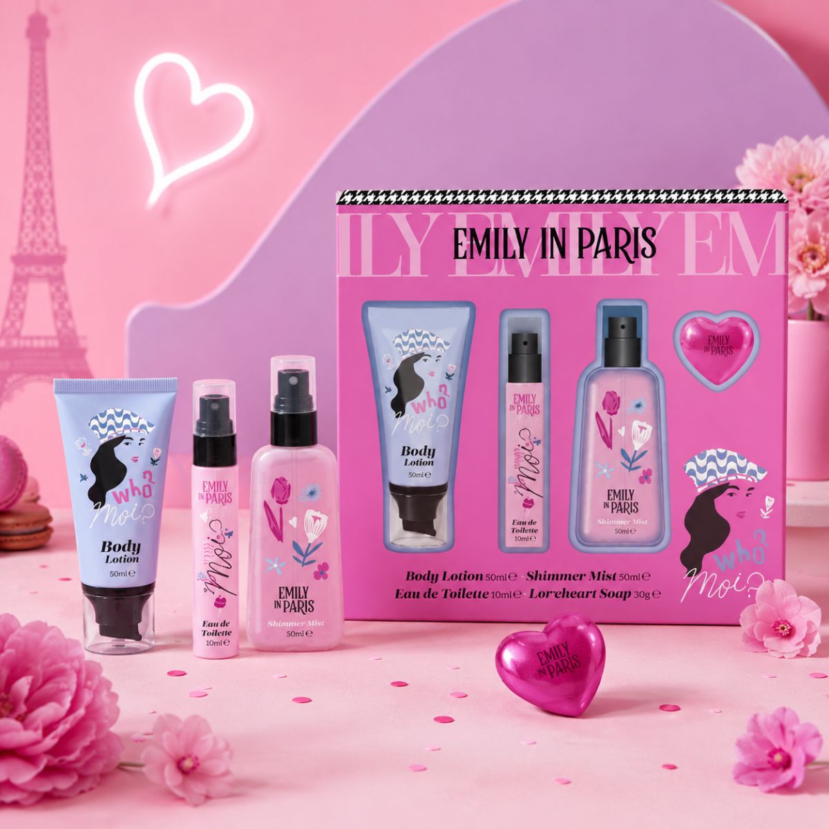 Emily -Cofanetto Regalo Eau De Toilette 10 ML, Acqua Profumata 150 ML, Saponetta Cuore - Liquidò