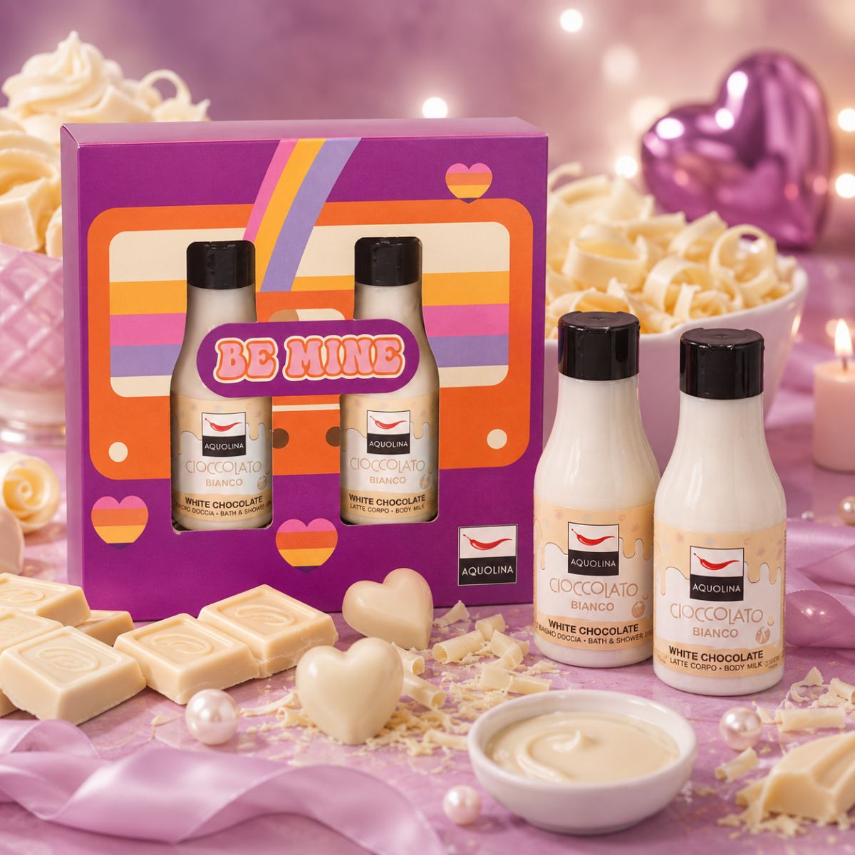 AQUOLINA CIOCCOLATO BIANCO - BeMine | Bagno Doccia 125ml + Latte Corpo 125ml - Liquidò