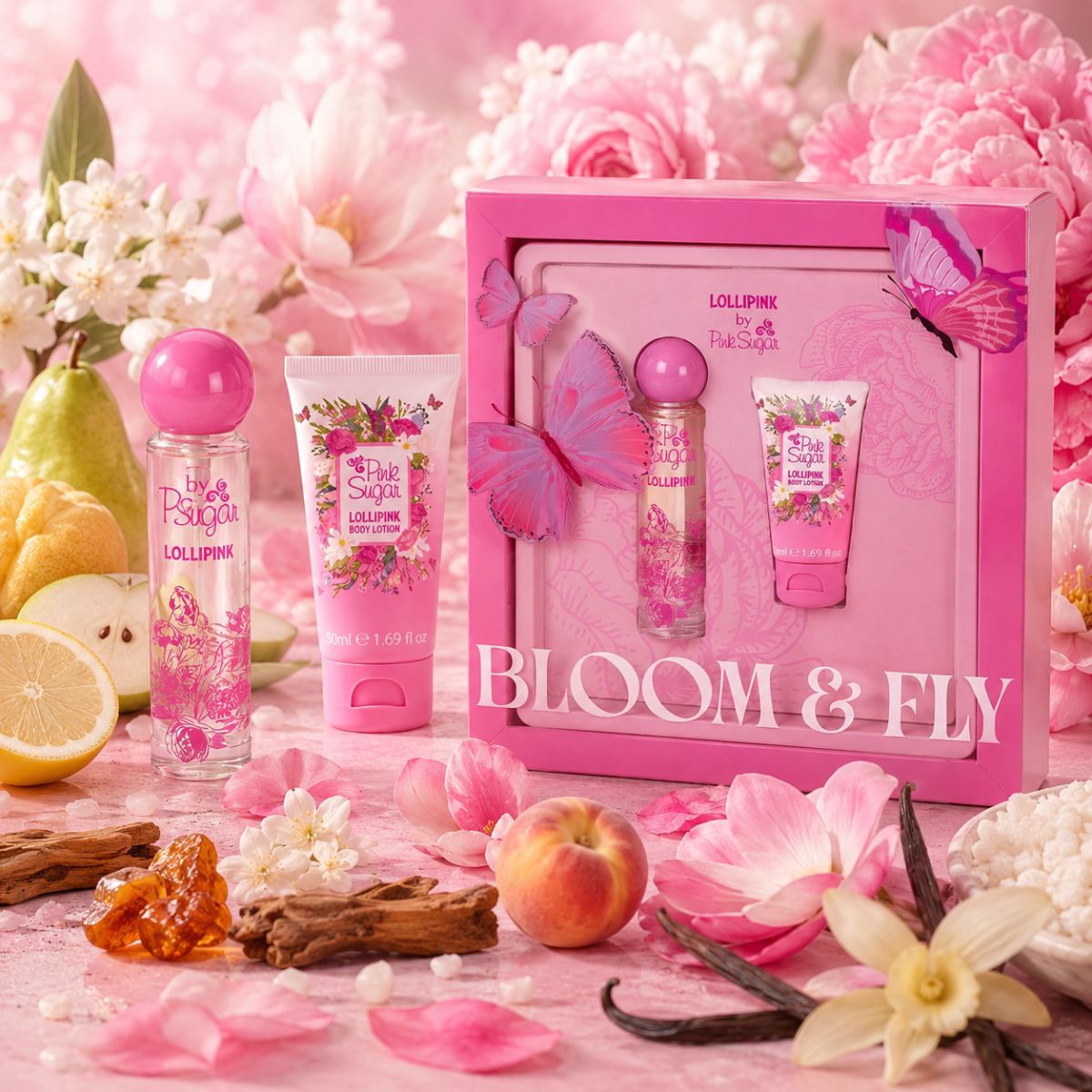 AQUOLINA PINK SUGAR LOLLIPINK - Cofanetto Bloom & Fly | EDT 50ml + Crema Corpo 50ml - Liquidò