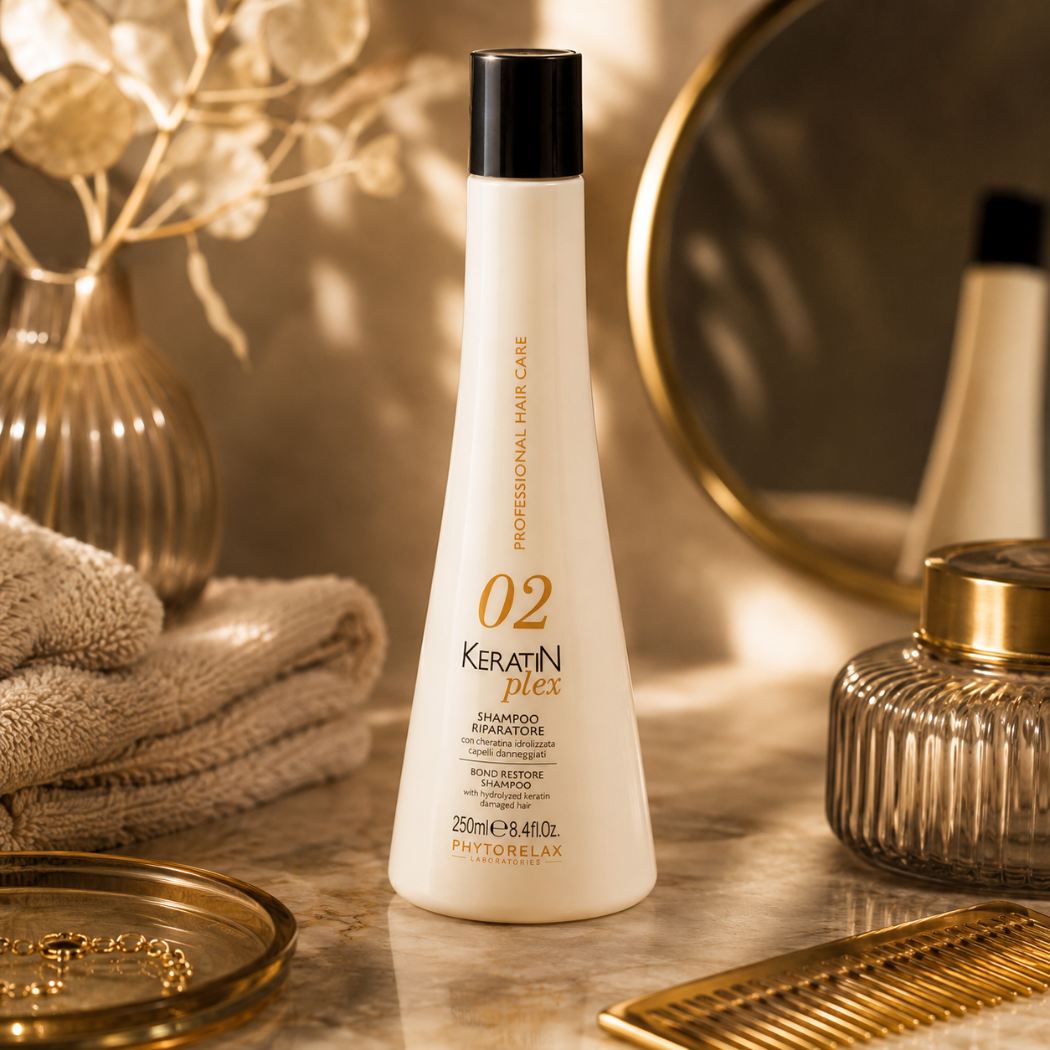PHYTORELAX - 02. SHAMPOO RIPARATORE con cheratina idrolizzata capelli danneggiati 250ml - Liquidò