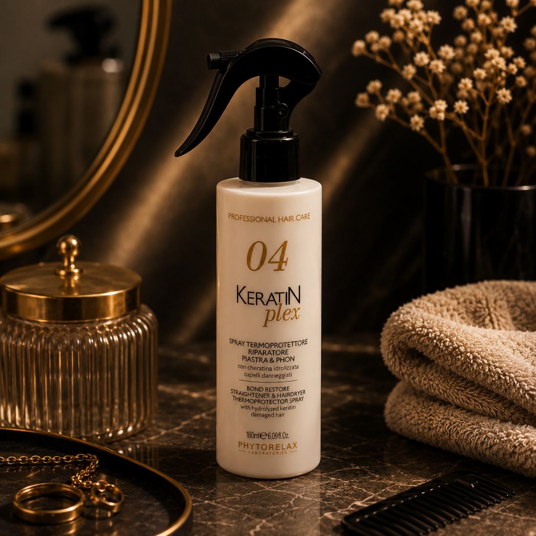 PHYTORELAX - 04. SPRAY TERMOPROTETTORE RIPARATORE PIASTRA & PHON con cheratina idrolizzata capelli danneggiati - Liquidò