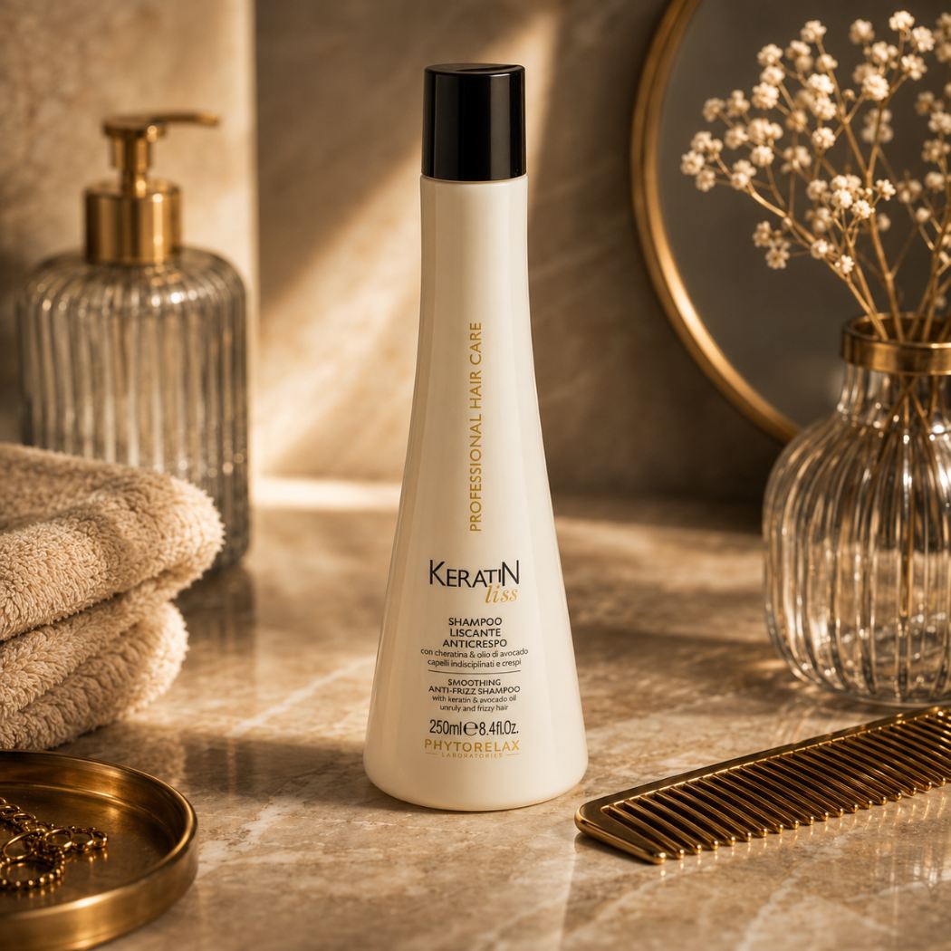 PHYTORELAX - SHAMPOO LISCIANTE ANTICRESPO con cheratina & olio di avocado - Liquidò