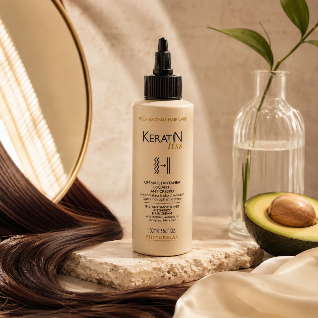 PHYTORELAX -CREMA ISTANTANEA LISCIANTE ANTICRESPO con cheratina & olio di avocado - Liquidò