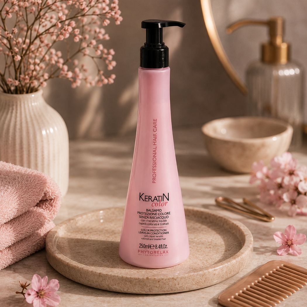 PHYTORELAX -BALSAMO PROTEZIONE COLORE SENZA RISCIACQUO Con cheratina liquida Capelli colorati e trattati - Liquidò