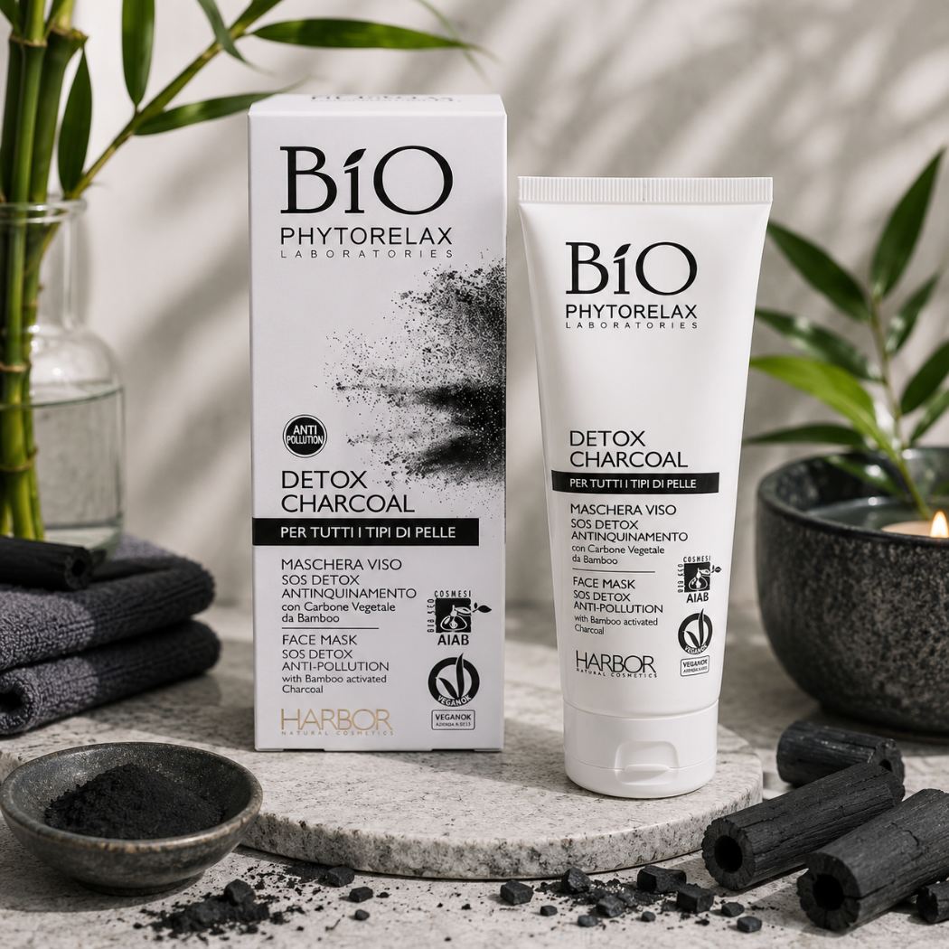 PHYTORELAX BIO - MASCHERA VISO SOS DETOX ANTINQUINAMENTO con Carbone Vegetale da Bamboo - Liquidò