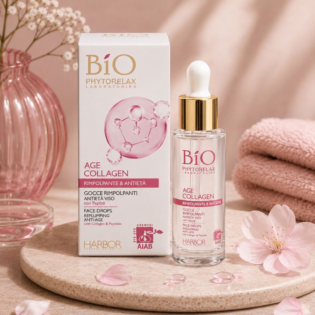 PHYTORELAX BIO - GOCCE RIMPOLPANTI ANTIETÀ VISO con Collagene & Peptidi - Liquidò