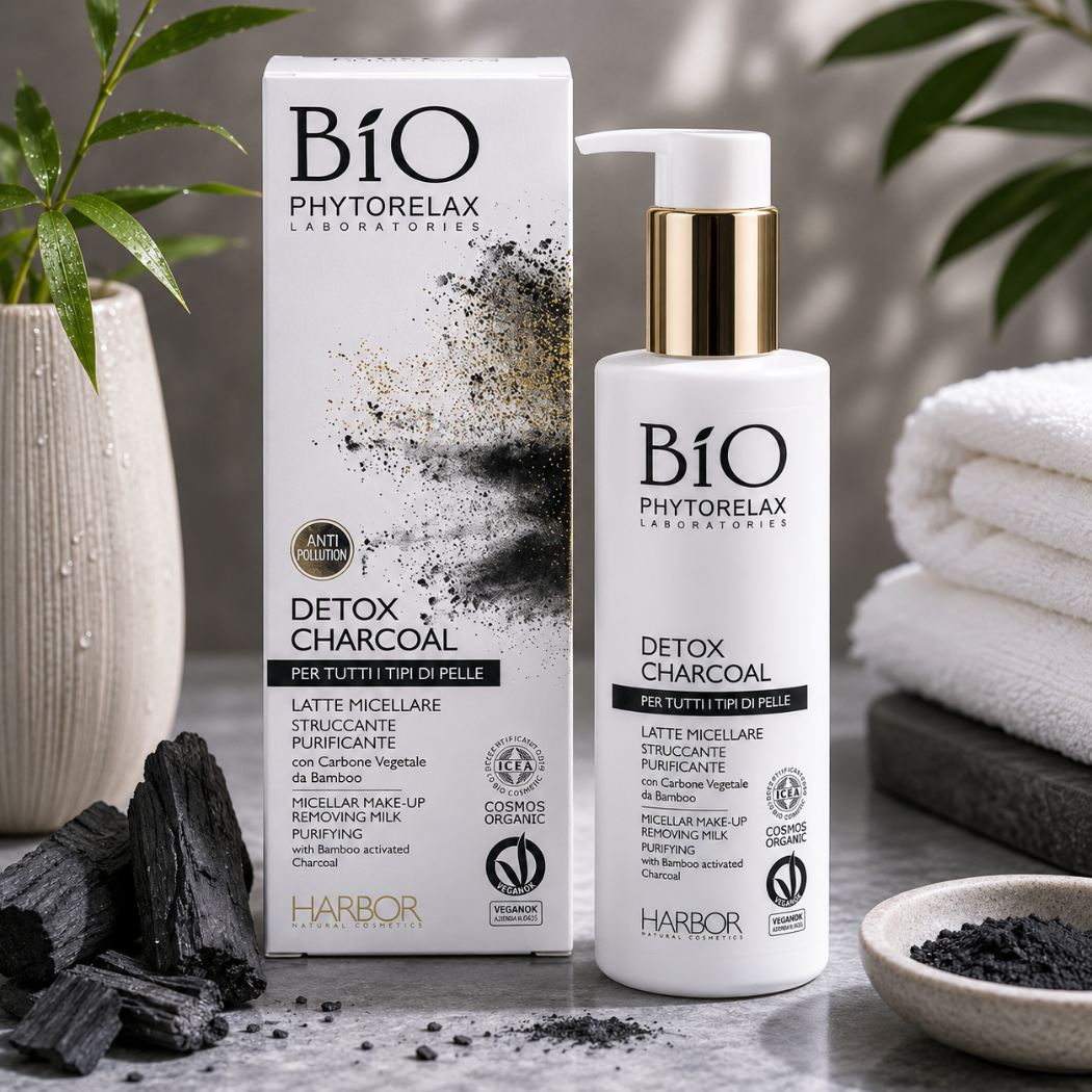 PHYTORELAX -LATTE MICELLARE STRUCCANTE PURIFICANTE con Carbone Vegetale da Bamboo - Liquidò