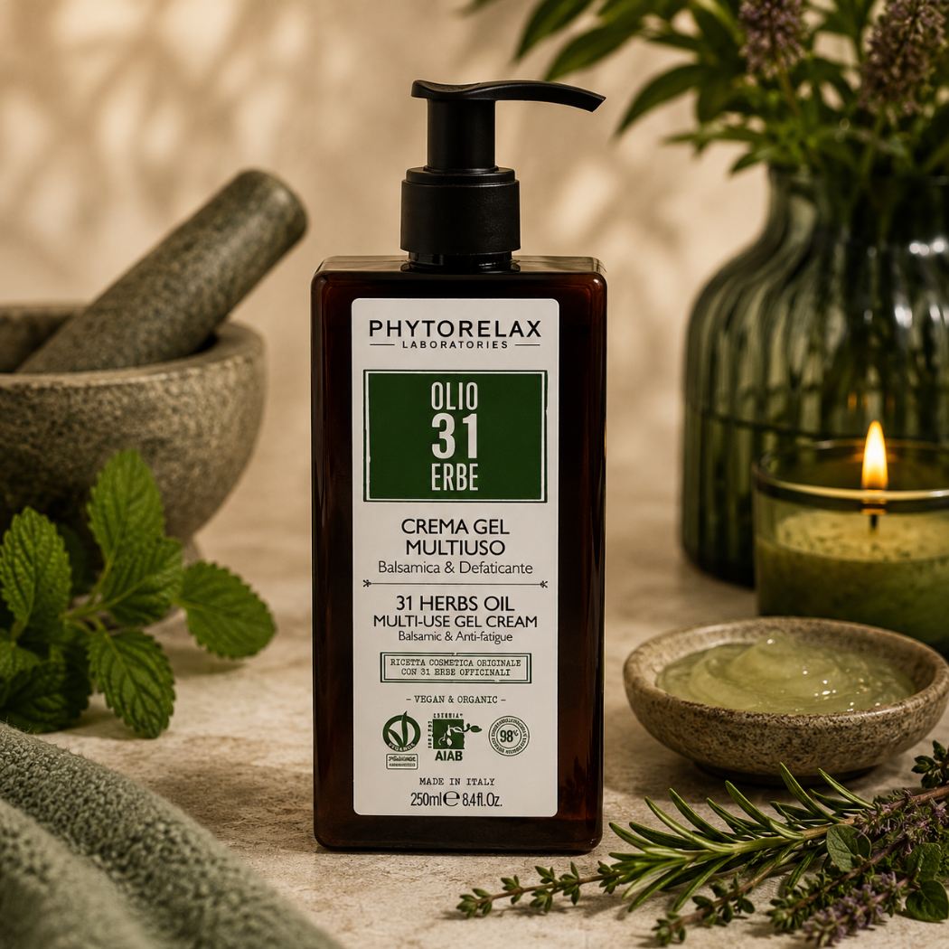 PHYTORELAX - Crema gel multiuso balsamica & defaticante olio 31 erbe - Liquidò