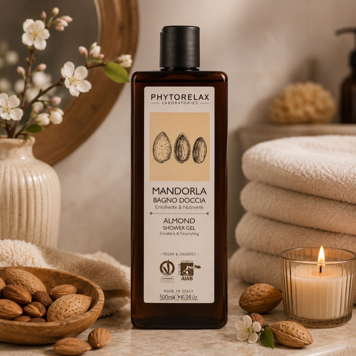 PHYTORELAX BAGNO DOCCIA MANDORLA - Emolliente & Nutriente Mandorla 500 ml