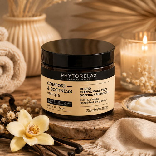 PHYTORELAX COMFORT & SOFTNESS - Burro Corpo, Mani & Piedi Soffice Abbraccio Vaniglia 250 ml - Liquidò