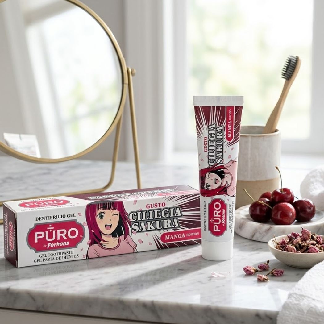 PURO BY FORHANS MANGA EDITION - Dentifricio in Gel Ciliegia Sakura 75 ml