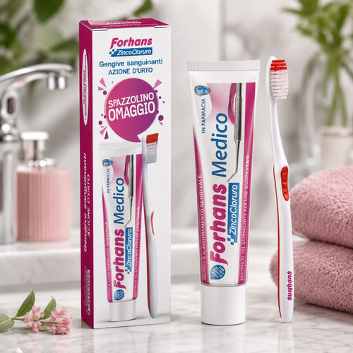 FORHANS MEDICO - Dentifricio Gel Astringente 75 ml + Spazzolino Omaggio - Liquidò